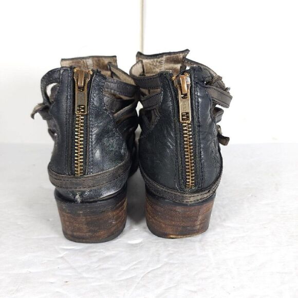 Freebird By Steven Women's Stair US8M Distressed Brown Leather Strappy Booties - Picture 10 of 12